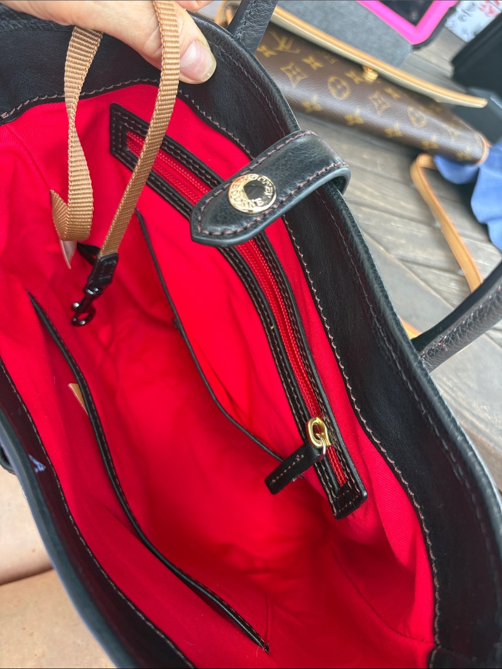 Dooney & Bourke Black Leather Bucket Bag. - Picture 5 of 14